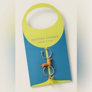 🍸 NWT Anthropologie "Weenies & ’Tinis" Cocktail Charms: Rare Find! 🐾